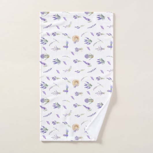 Waterverf Pastel Lavendel Flowers Bad Handdoek (Handdoek)