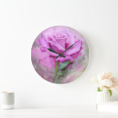 Waterverf Pastel Lila Roos Grote Klok (Huis)