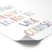 Waterverf pastel luister altijd naar verstandig po poster (Hoek)