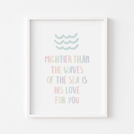 Waterverf pastel Machtiger dan golven poster