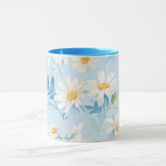 Waterverf pastel madeliefjes mok (Midden)