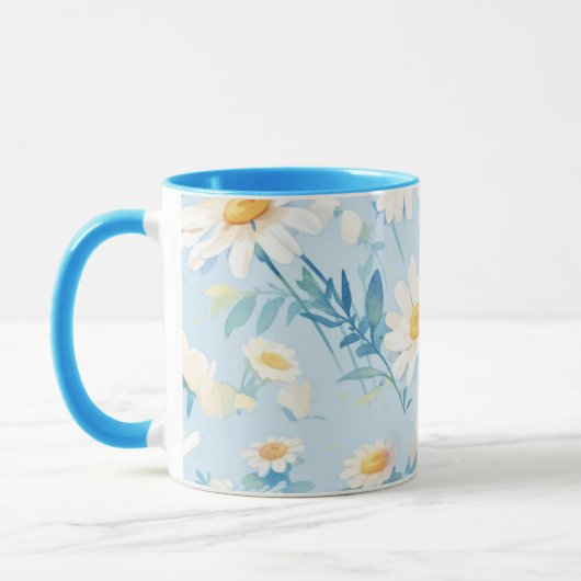 Waterverf pastel madeliefjes mok (Links)