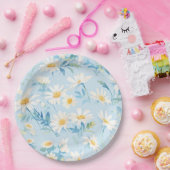 Waterverf pastel madeliefjes papieren bordje (Feest)