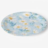 Waterverf pastel madeliefjes papieren bordje (Gekanteld)