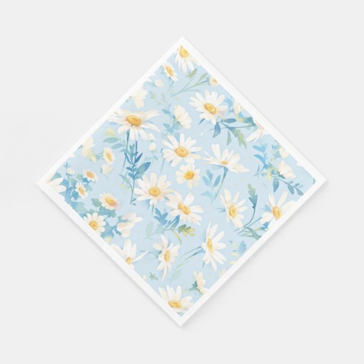 Waterverf pastel madeliefjes servet (Hoek)