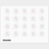 Waterverf Pastel Mahjong Tegels Retouradres Ronde Sticker (Vel)