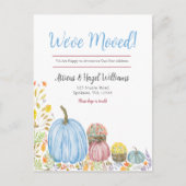 Waterverf pastel mama's, pompoenen herfst verplaat aankondigingskaart (Voorkant)