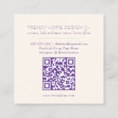 Waterverf pastel mauve regenboog QR CODE Vierkante Visitekaartje (Achterkant)