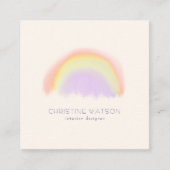 Waterverf pastel mauve regenboog QR CODE Vierkante Visitekaartje (Voorkant)