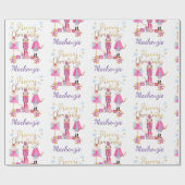 Waterverf Pastel Nutkraker Kerstmis Cadeaupapier (Vlak)