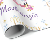 Waterverf Pastel Nutkraker Kerstmis Cadeaupapier (Rol Hoek)