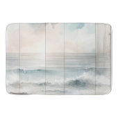 Waterverf Pastel Oceaan Rustieke Hout Textuur Badmat (Voorkant)
