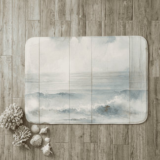 Waterverf Pastel Oceaan Rustieke Hout Textuur Badmat