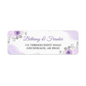 Waterverf Pastel Paars Floral Weddenschap Etiket (Voorkant)