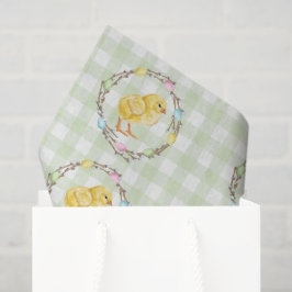 Waterverf Pastel Paas Krans Met Baby Kuiken Tissuepapier