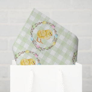 Waterverf Pastel Paas Krans Met Baby Kuiken Tissuepapier