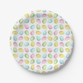 Waterverf Pastel Paaseieren Kleurrijk Patroon Papieren Bordje