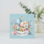 Waterverf Pastel Paasmand Aangepaste Pasen Feestdagenkaart (Staand voorkant)