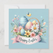 Waterverf Pastel Paasmand Aangepaste Pasen Feestdagenkaart (Voorkant)