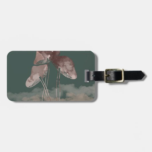 Waterverf Pastel-paddenstoel Bagagelabel (Voorkant horizontaal)