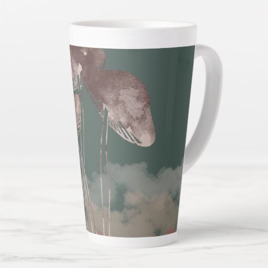 Waterverf Pastel-paddenstoel Latte Mok (Rechterhoek)