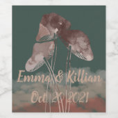 Waterverf Pastel-paddenstoel Wijn Etiket (Enkel label)