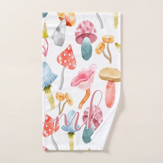 Waterverf Pastel Paddenstoelen Bad Handdoek (Handdoek)