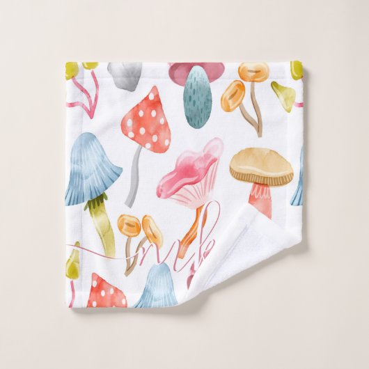 Waterverf Pastel Paddenstoelen Bad Handdoek (Wasdoekje)