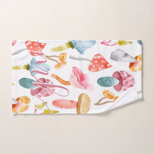 Waterverf Pastel Paddenstoelen Bad Handdoek (Handdoek)