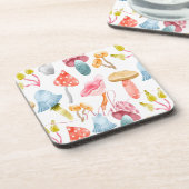 Waterverf Pastel Paddenstoelen Bier Onderzetter (Linkerzijde)