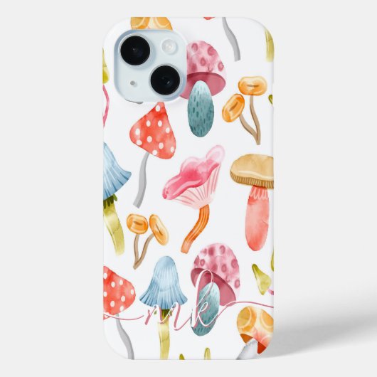 Waterverf Pastel Paddenstoelen Case-Mate iPhone Case (Achterkant)