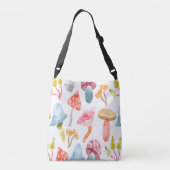 Waterverf Pastel Paddenstoelen Crossbody Tas (Achterkant)