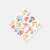 Waterverf Pastel Paddenstoelen Servet (Hoek)