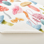 Waterverf Pastel Paddenstoelen Sherpa Deken (3/4)