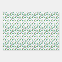 Waterverf pastel patroonpatroon Noordse Merry Tree Inpakpapier Vel