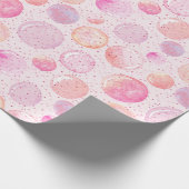 Waterverf Pastel Pink Peach Bubble Glitter Stippen Cadeaupapier (Hoek)