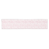 Waterverf Pastel Pink Plaid Korte Tafelloper (Horizontaal)