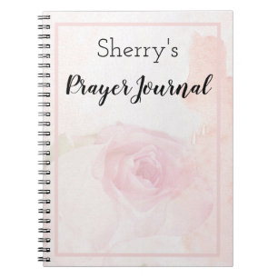 Waterverf Pastel Pink Rose Prayer Journal Notitieboek