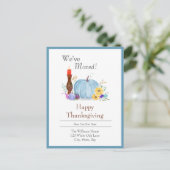 Waterverf Pastel Pompoen Herfst Thanksgiving Home Aankondigingskaart (Staand voorkant)