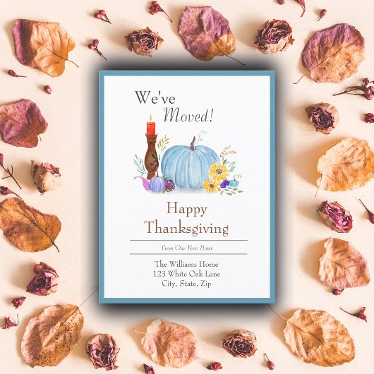 Waterverf Pastel Pompoen Herfst Thanksgiving Home Aankondigingskaart