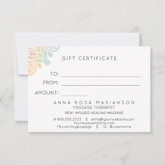 *~* Waterverf Pastel Rainbow Mandala Spiritueel (Achterkant)