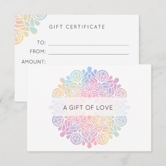 *~* Waterverf Pastel Rainbow Mandala Spiritueel (Voorkant / Achterkant)