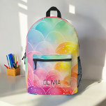 Waterverf Pastel Rainbow Schattige Monogram Bedrukte Rugzak<br><div class="desc">Verfris de dag van uw kind met de Waterverf Pastel Rainbow Schattige Monogram bedrukte rugzak. Deze charmante rugzak heeft een prachtig waterverf pastel regenboogontwerp met donzige wolken, aanpasbaar met het monogram van uw kind voor een persoonlijk tintje. Gemaakt van duurzame materialen, het omvat ruime compartimenten en stevige ritsen, perfect voor...</div>
