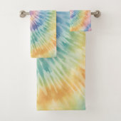Waterverf Pastel Rainbow Tie Dye Bad Handdoek (Insitu)