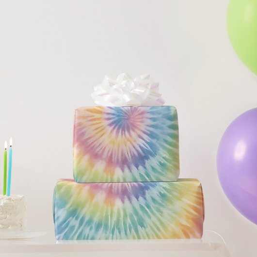 Waterverf Pastel Rainbow Tie Dye Cadeaupapier (Feestgeschenken)