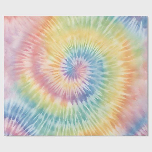 Waterverf Pastel Rainbow Tie Dye Cadeaupapier (Vlak)