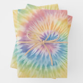 Waterverf Pastel Rainbow Tie Dye Inpakpapier Vel (In situ)