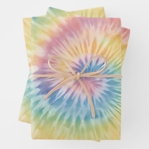 Waterverf Pastel Rainbow Tie Dye Inpakpapier Vel