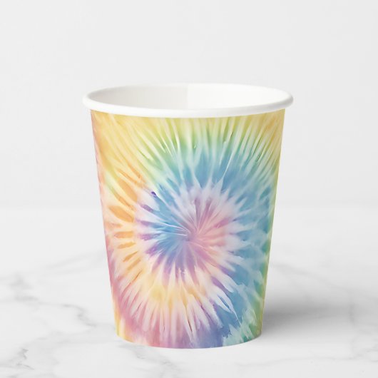 Waterverf Pastel Rainbow Tie Dye Papieren Bekers (Links)