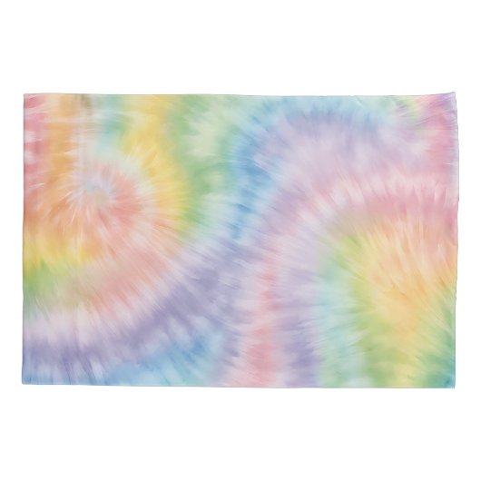 Waterverf Pastel Rainbow Tie Dye Pillow Hoesje Kussensloop (Achterkant-Links)